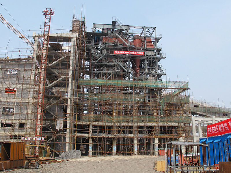 280t高温高压流化床锅炉施工现场