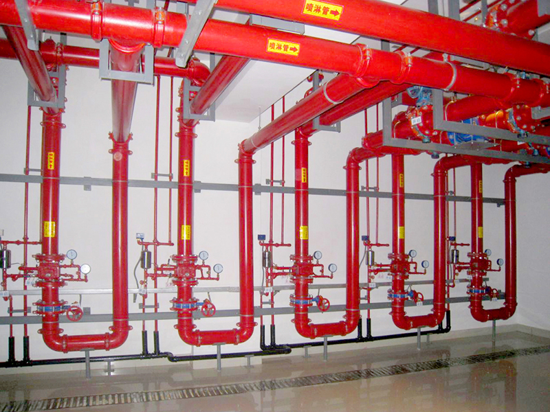 北京市政府行政楼地下报警阀及管道布置