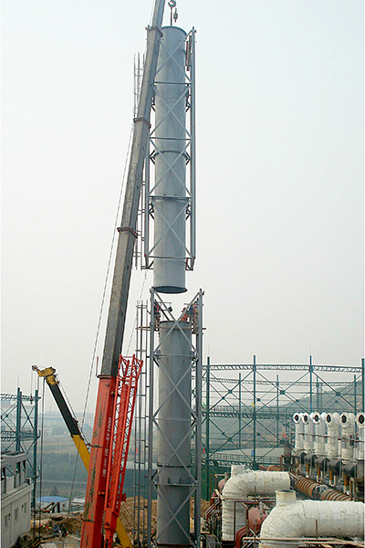 热电锅炉吊装现场
